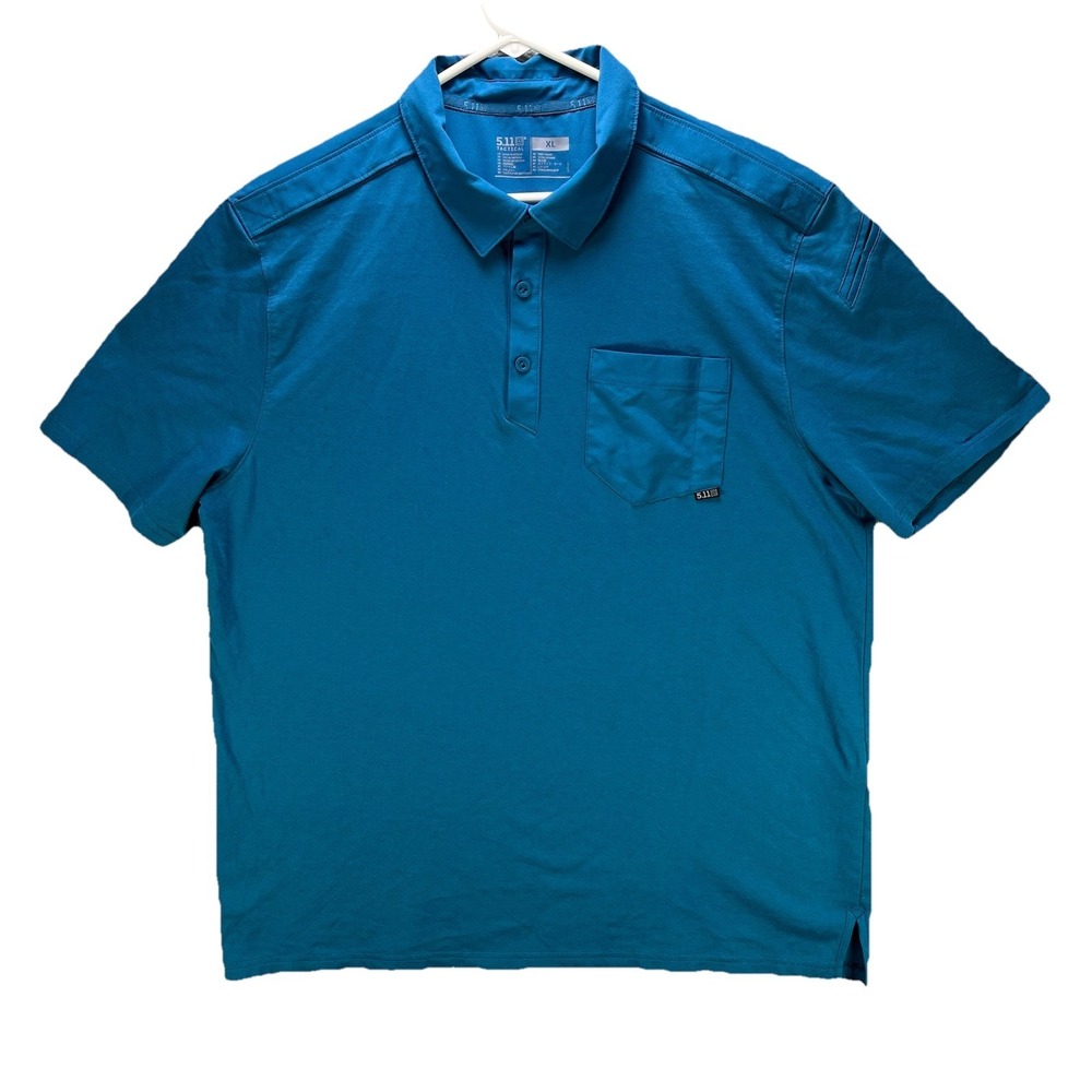 5.11 Tactical Axis Polo Shirt Mens XL Blue Contractor Pro Work Wear EMS PDU